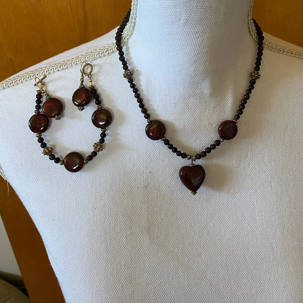♥️Necklace,Bracelet & Earrings Set